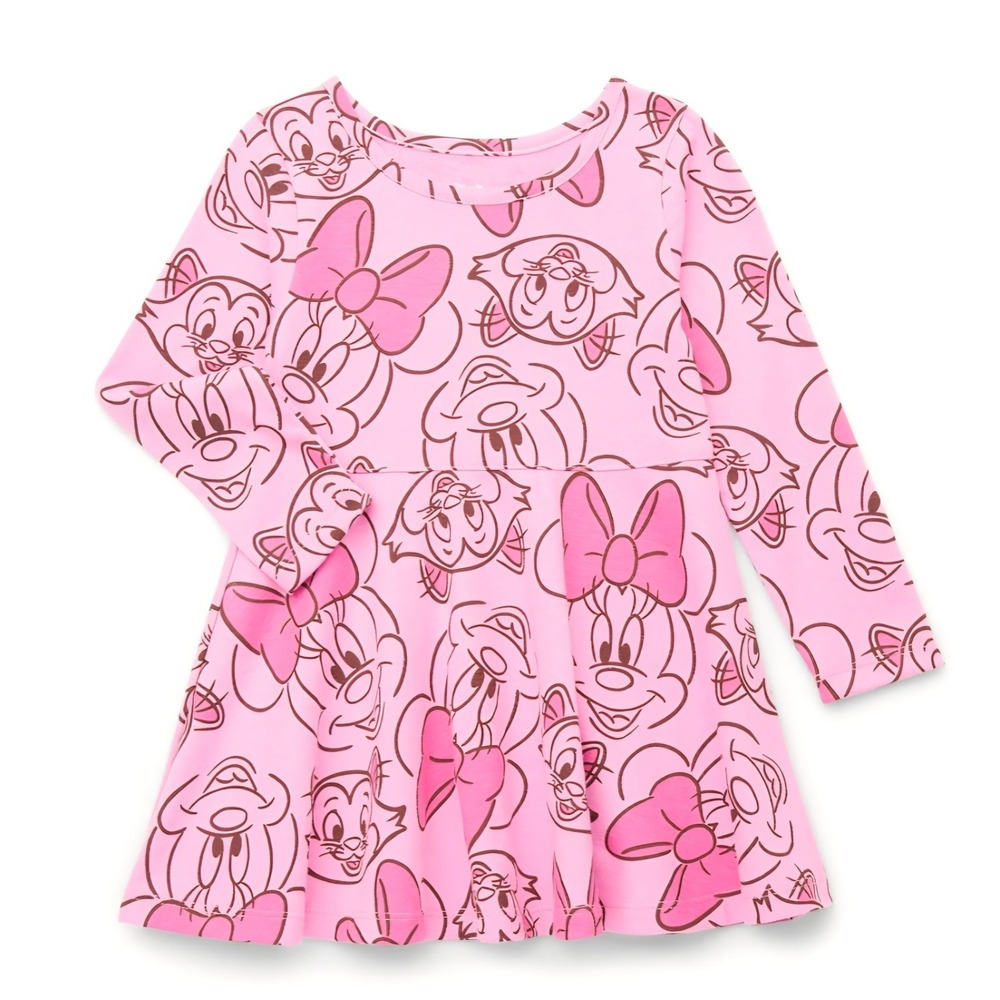 Disney Minnie‎ Mouse Girls Toddler Size: 2T Dress Pink Pullover Long Sleeve NWT - Picture 2 of 9
